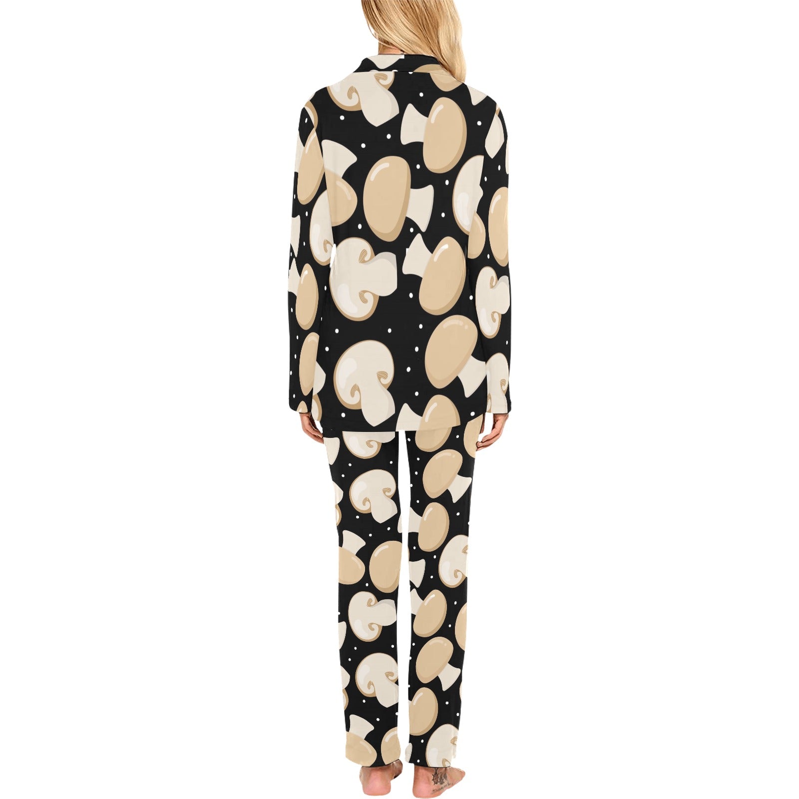 Champignon mushroom pattern Women's Long Pajama Set