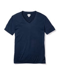 Men's Pima V-Neck Top in Navy