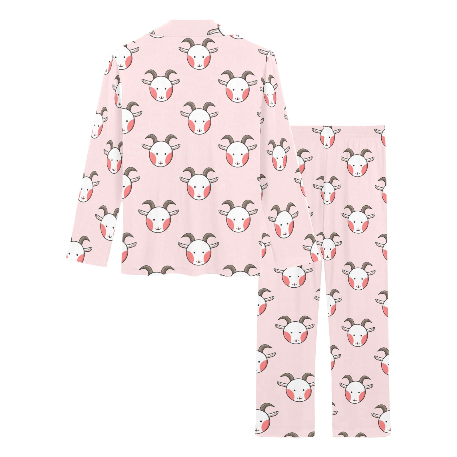 Cute goat pattern Women's Long Pajama Set