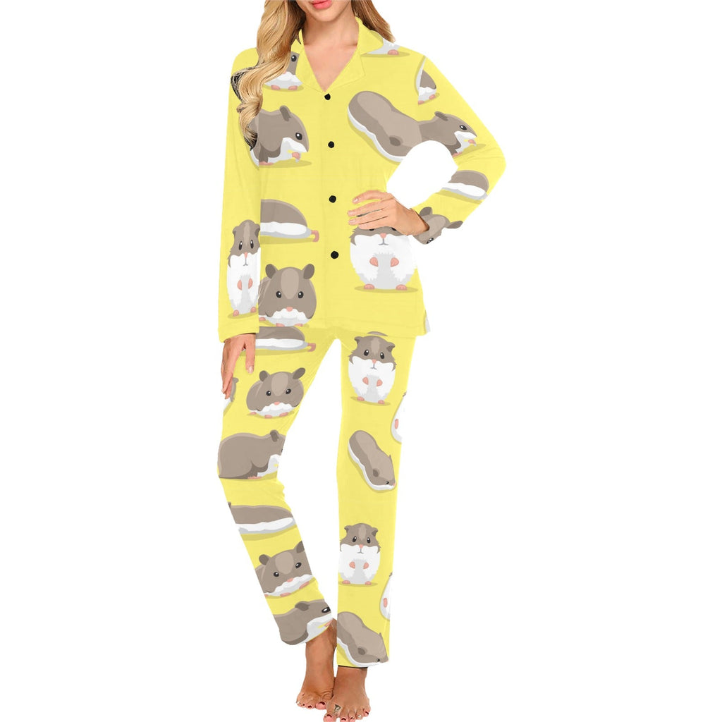 Cute Hamster pattern Women's Long Pajama Set