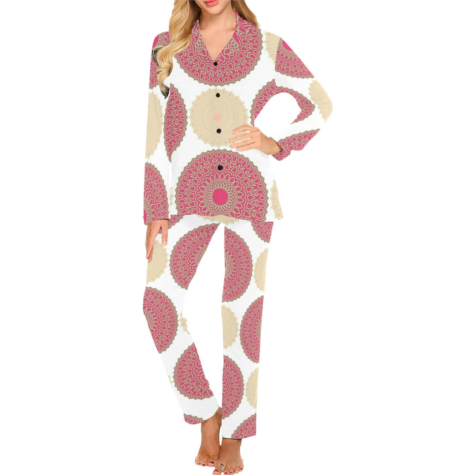 Circle indian pattern Women's Long Pajama Set