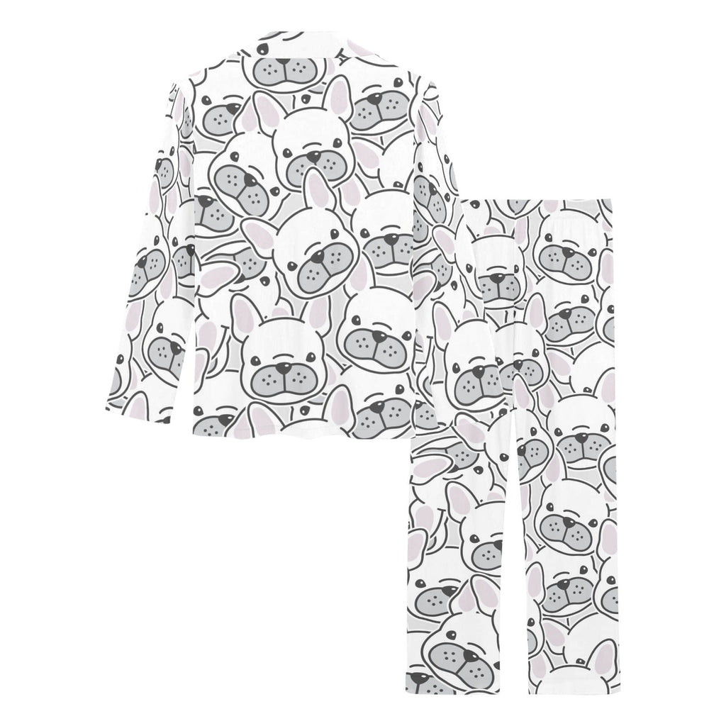 Cute french bulldog head pattern Women's Long Pajama Set