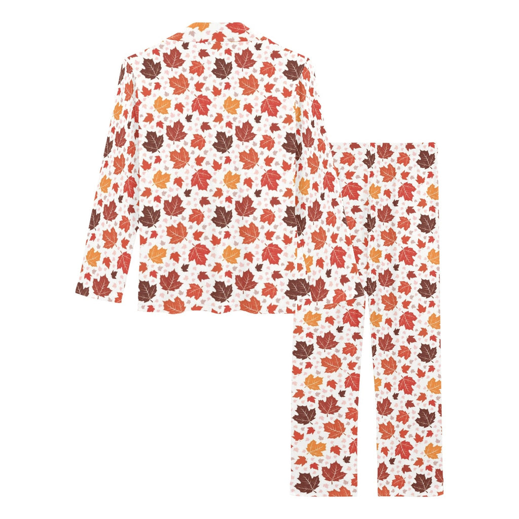 Colorful Maple Leaf pattern Women's Long Pajama Set