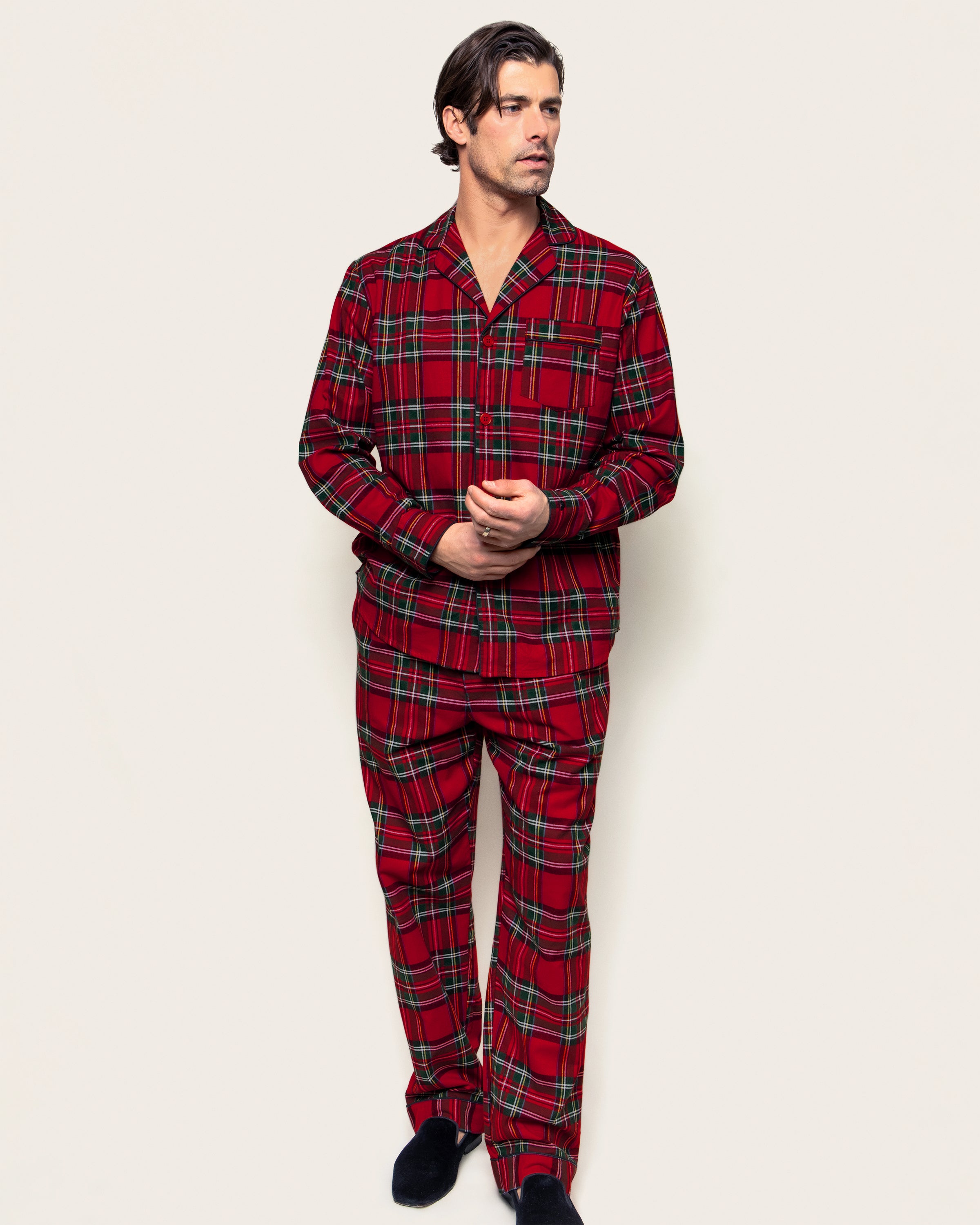 Men's Brushed Twill Pajama Set in Imperial Tartan