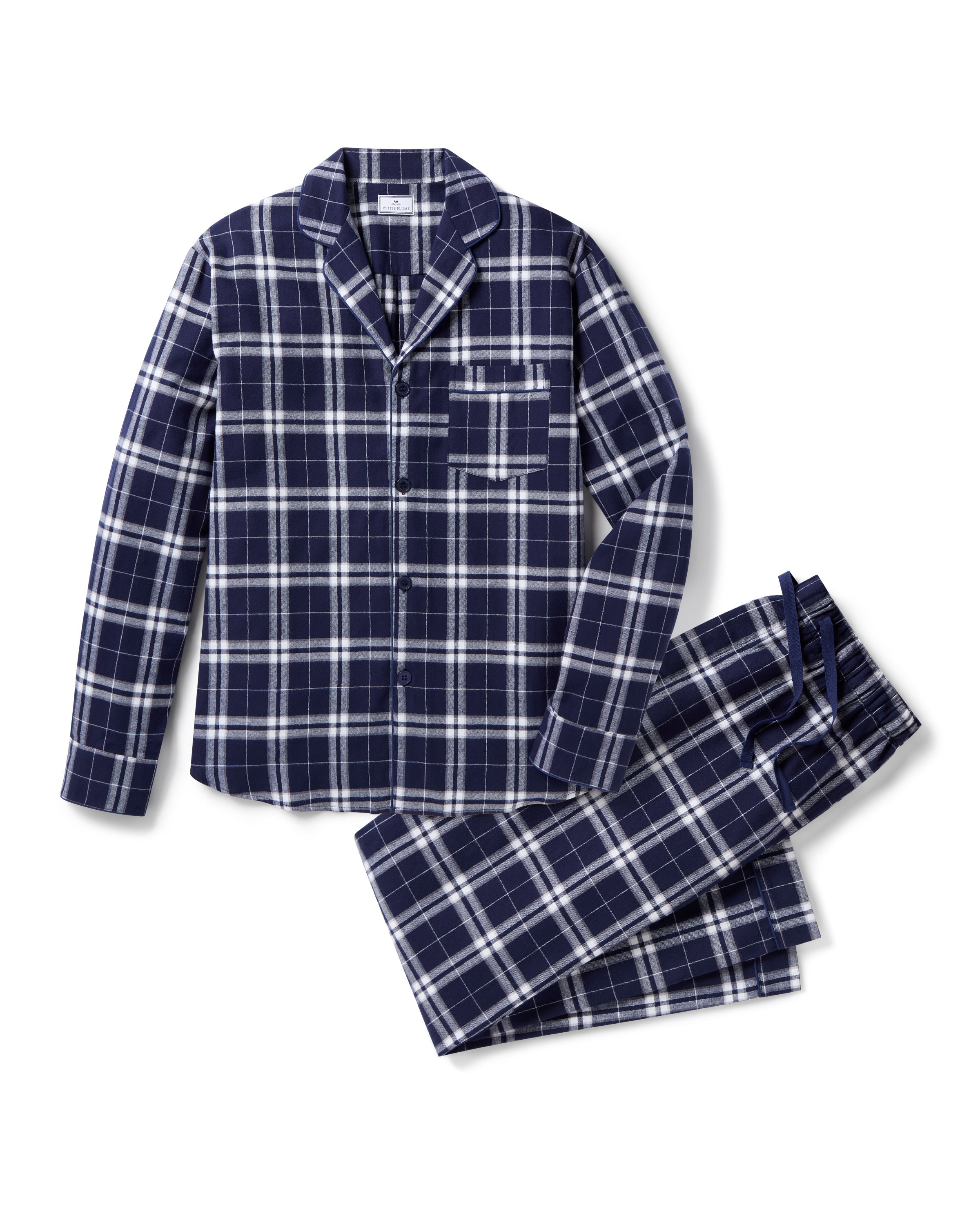 Men's Brushed Twill Pajama Set in Oxford Tartan