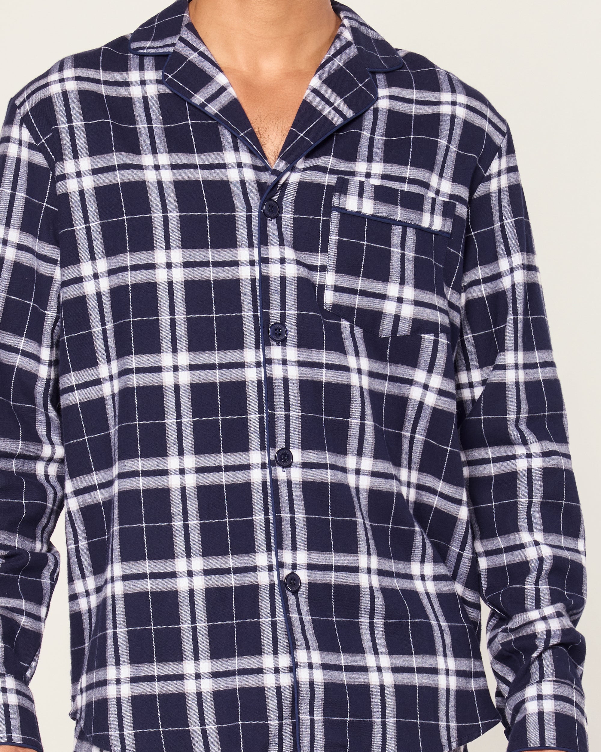 Men's Brushed Twill Pajama Set in Oxford Tartan