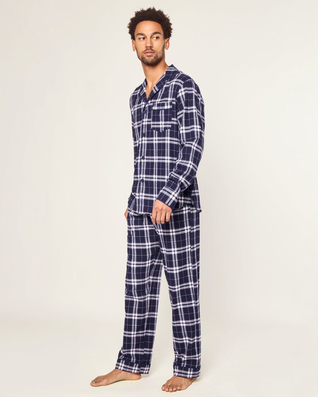 Men's Brushed Twill Pajama Set in Oxford Tartan