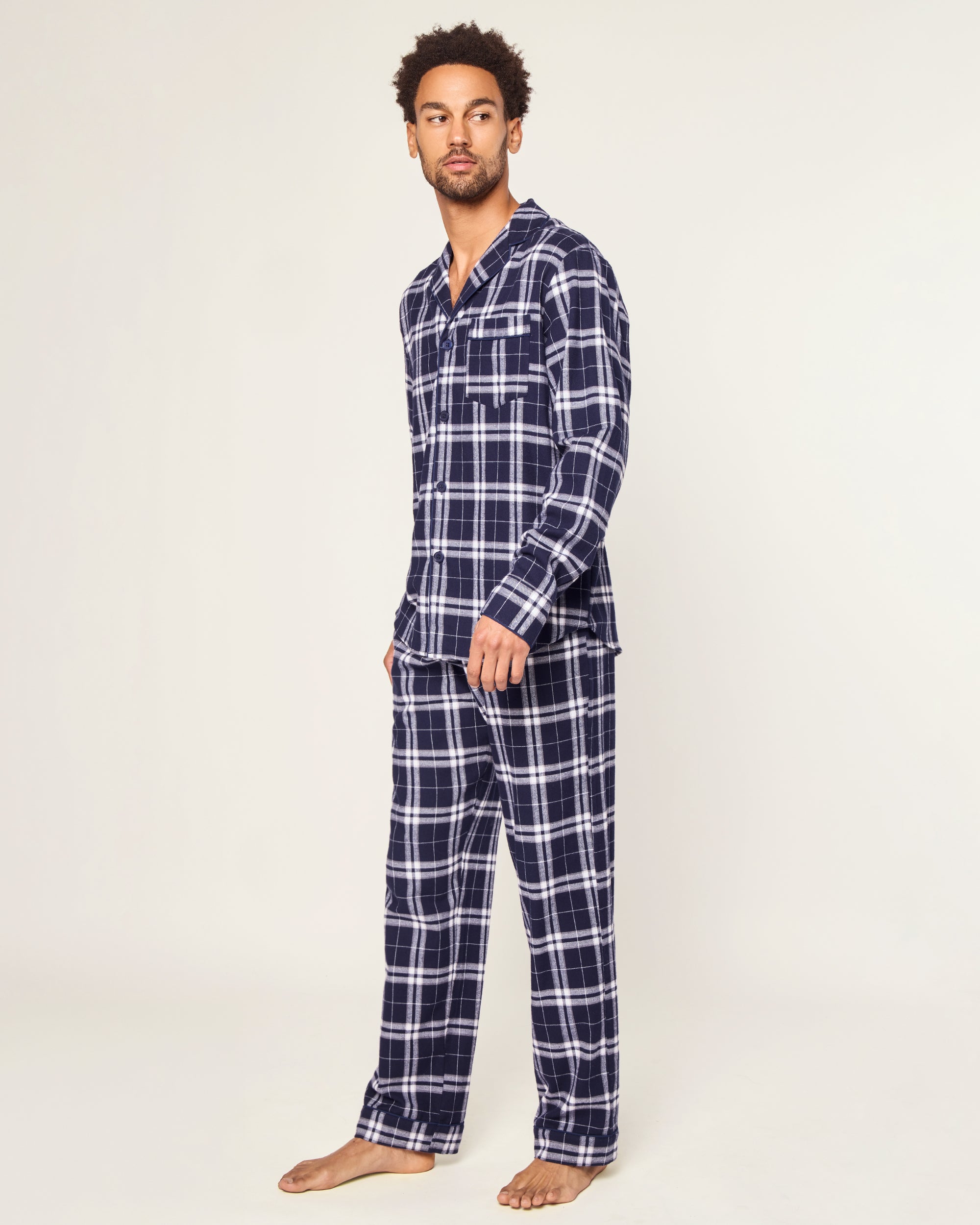 Men's Brushed Twill Pajama Set in Oxford Tartan