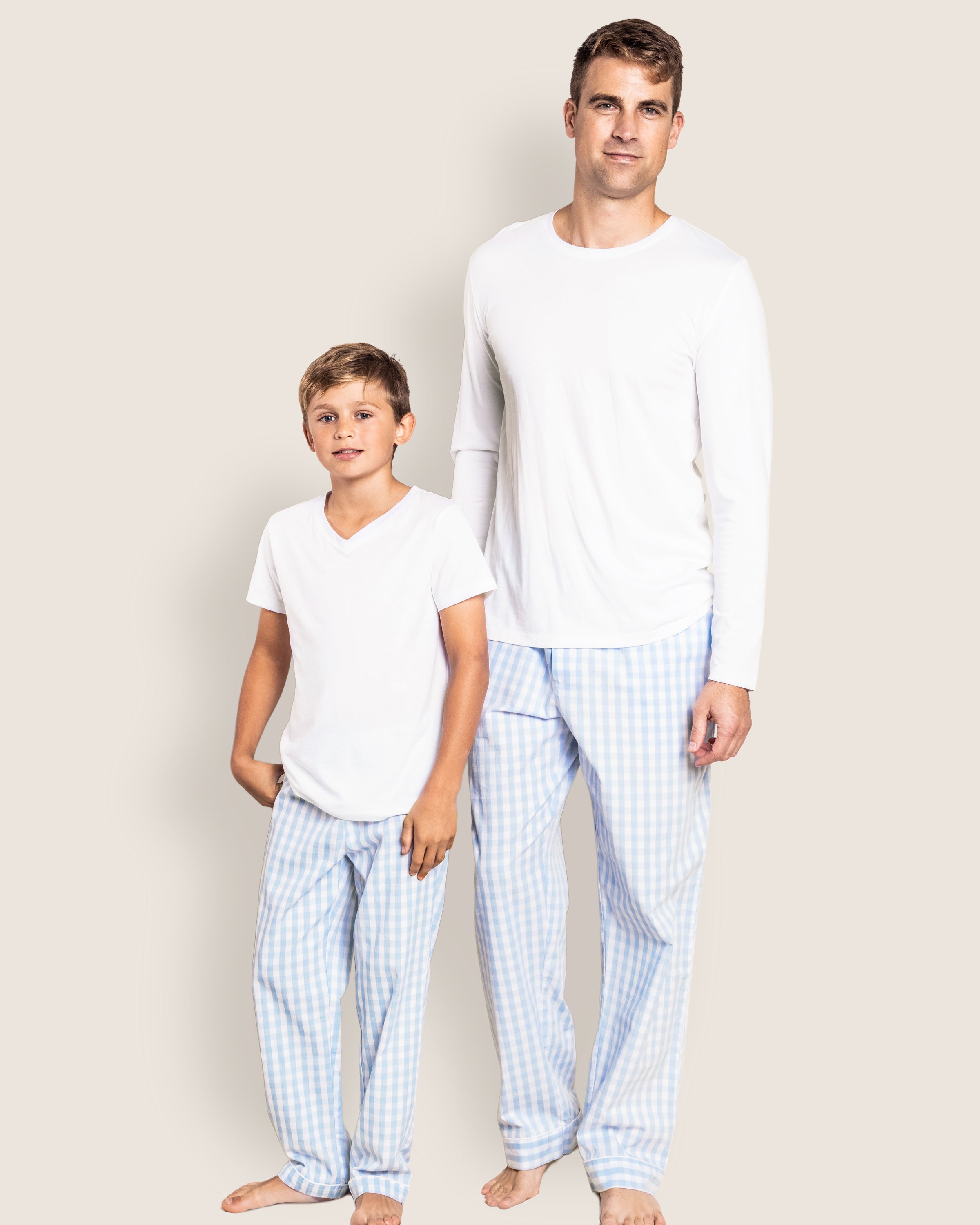 Men's Twill Pajama Pant in Light Blue Gingham