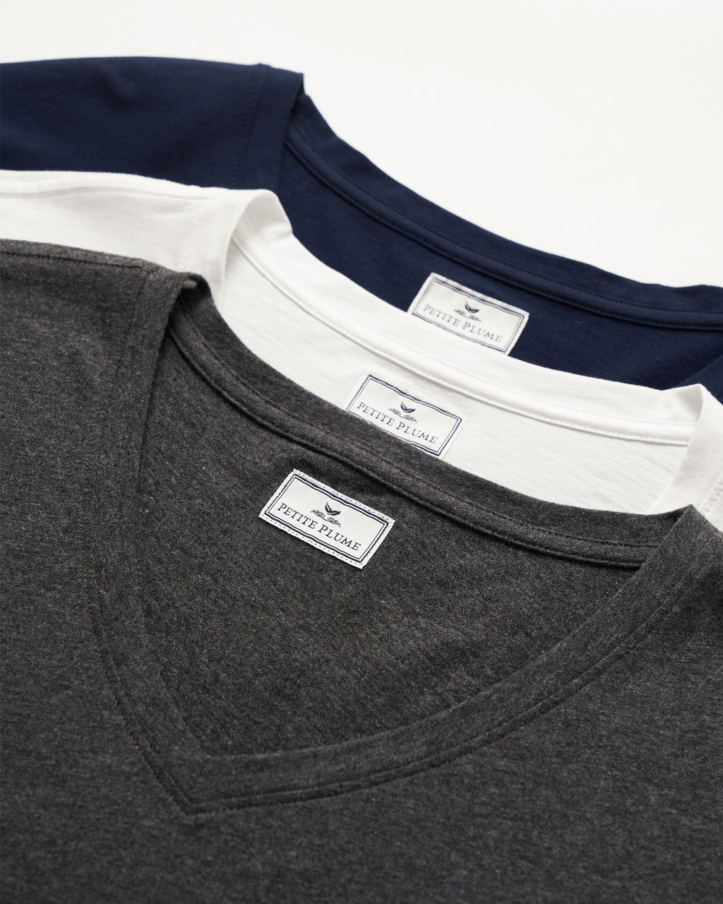 Men's Pima V-Neck Top in Navy