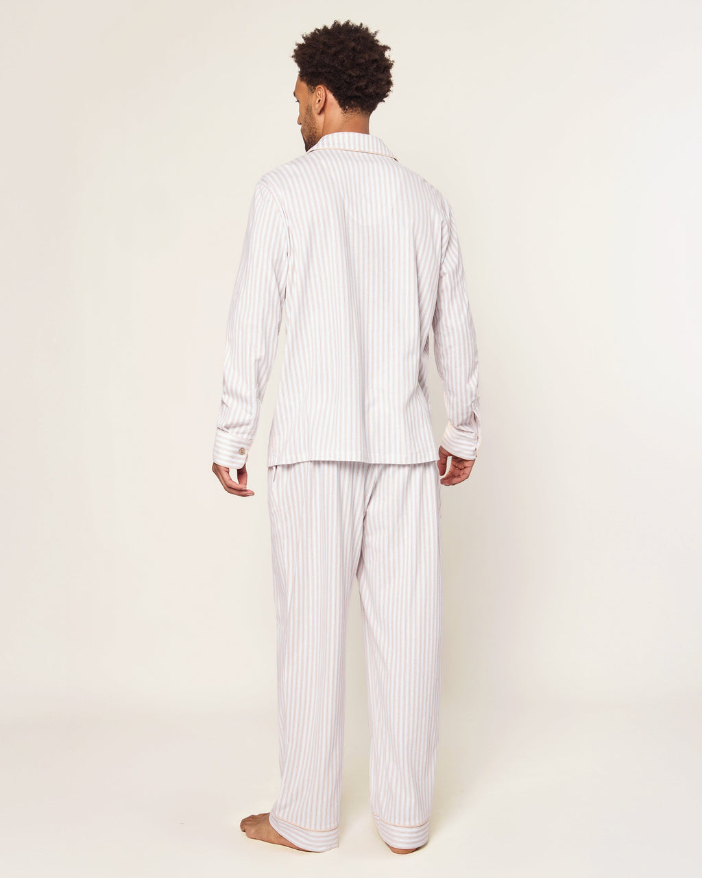 Men's Pima Pajama Set in Camel Ticking