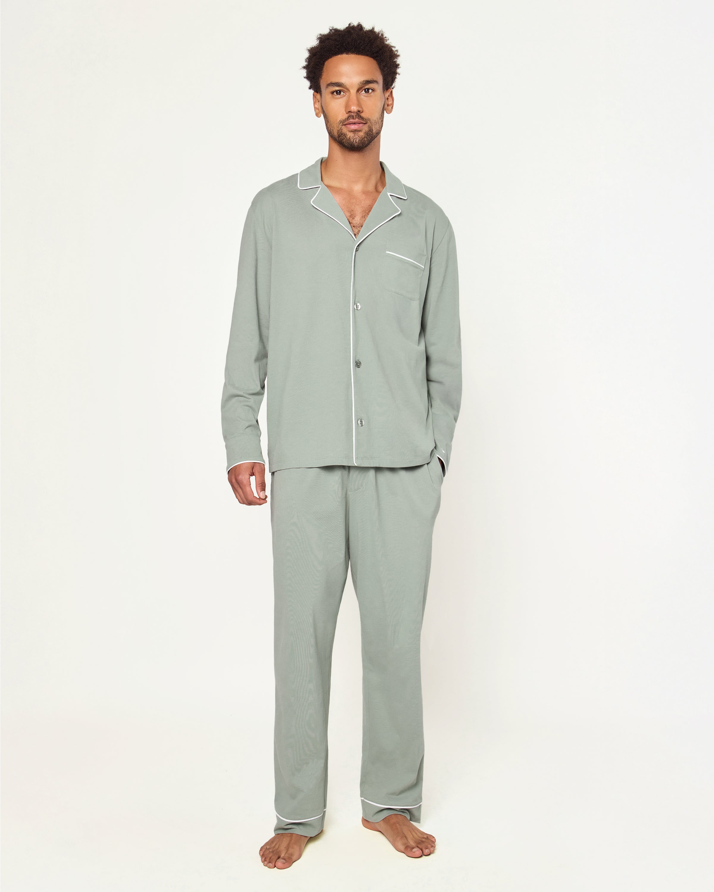 Men's Pima Pajama Set in Sage