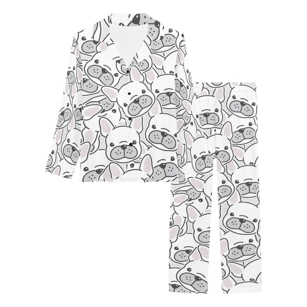 Cute french bulldog head pattern Women's Long Pajama Set