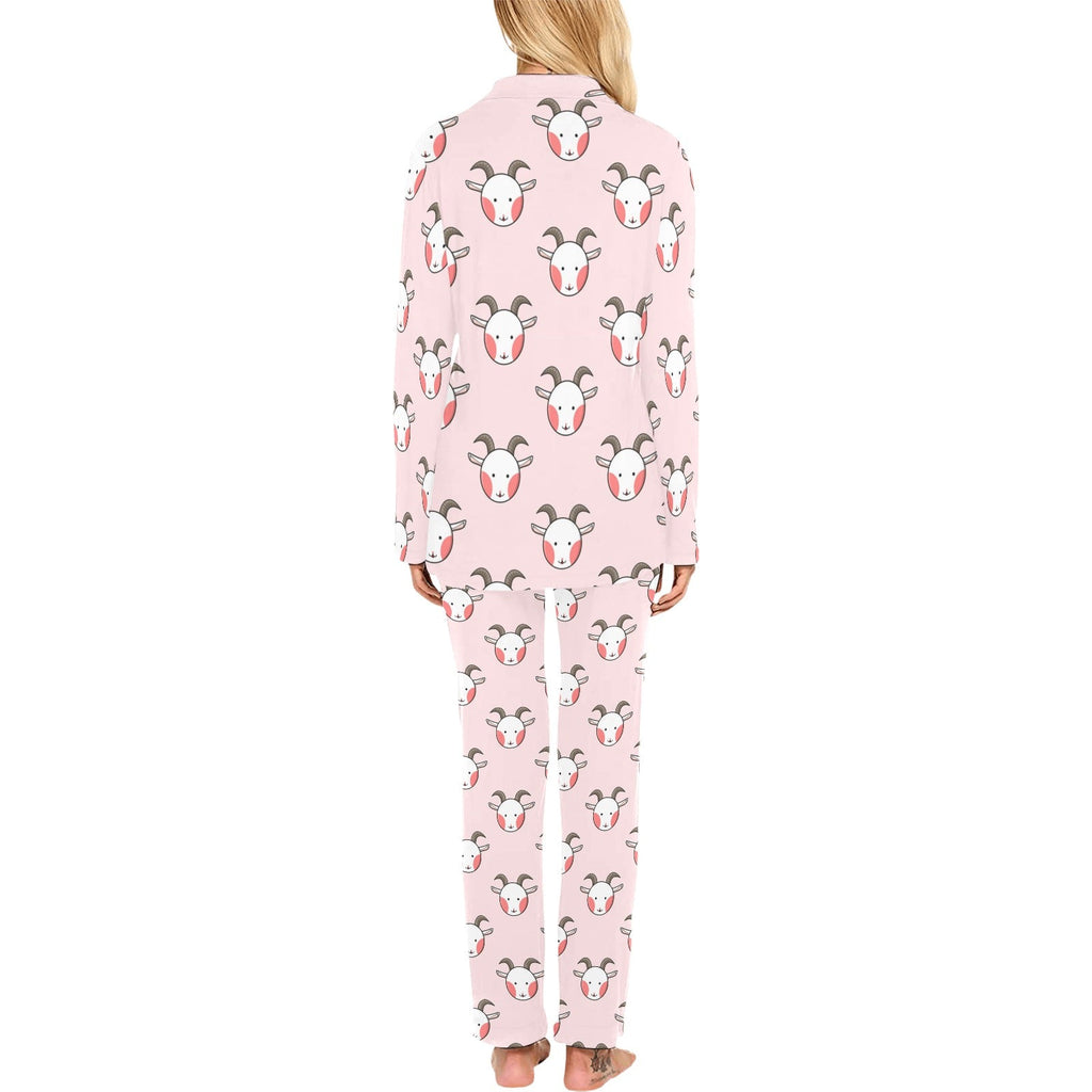 Cute goat pattern Women's Long Pajama Set
