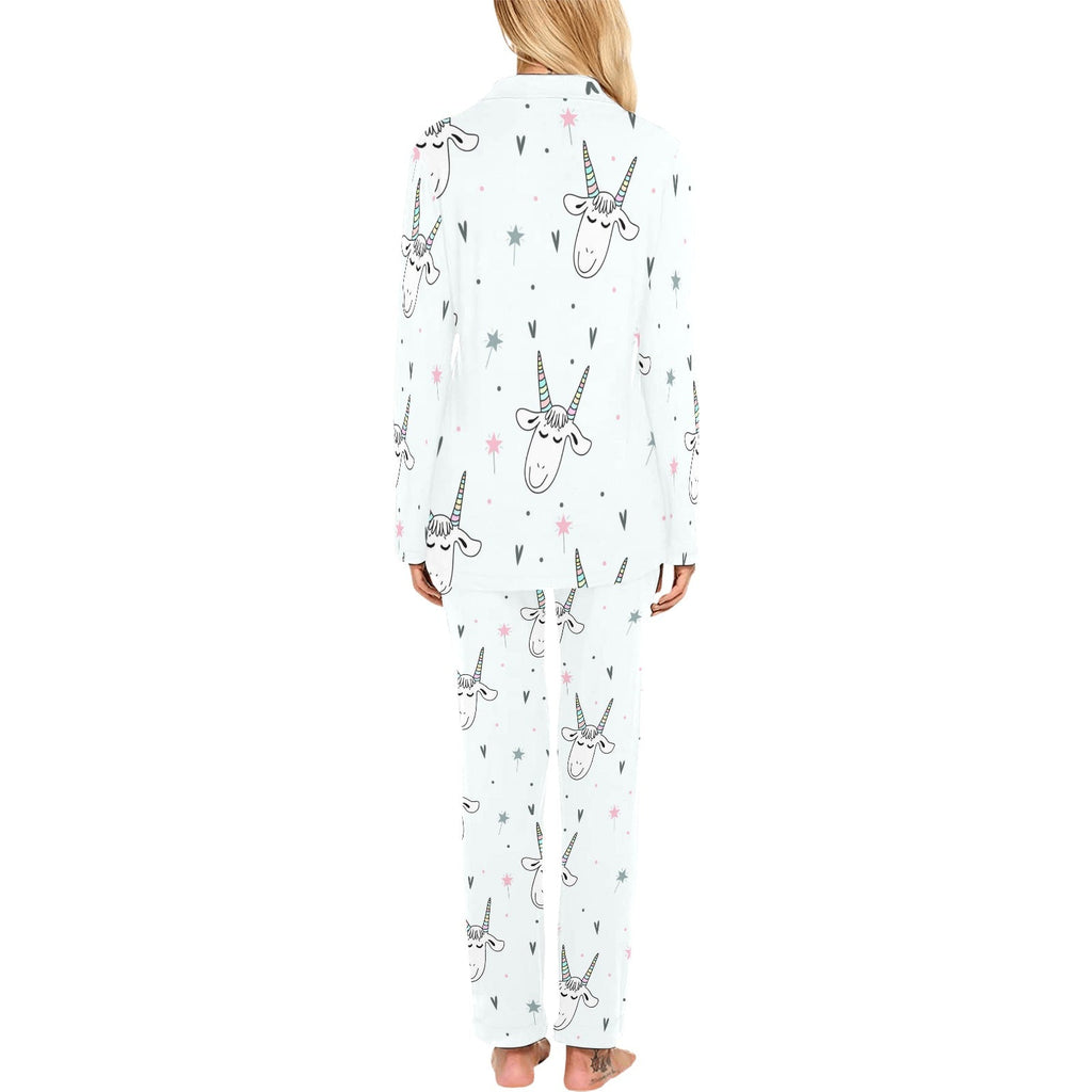 Cute goat design pattern Women's Long Pajama Set