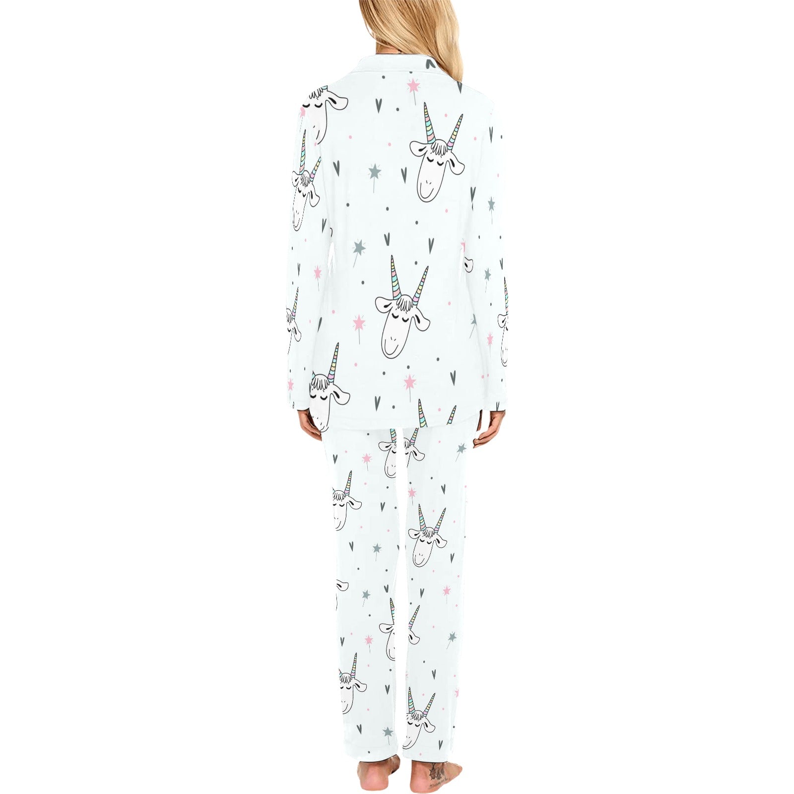 Cute goat design pattern Women's Long Pajama Set