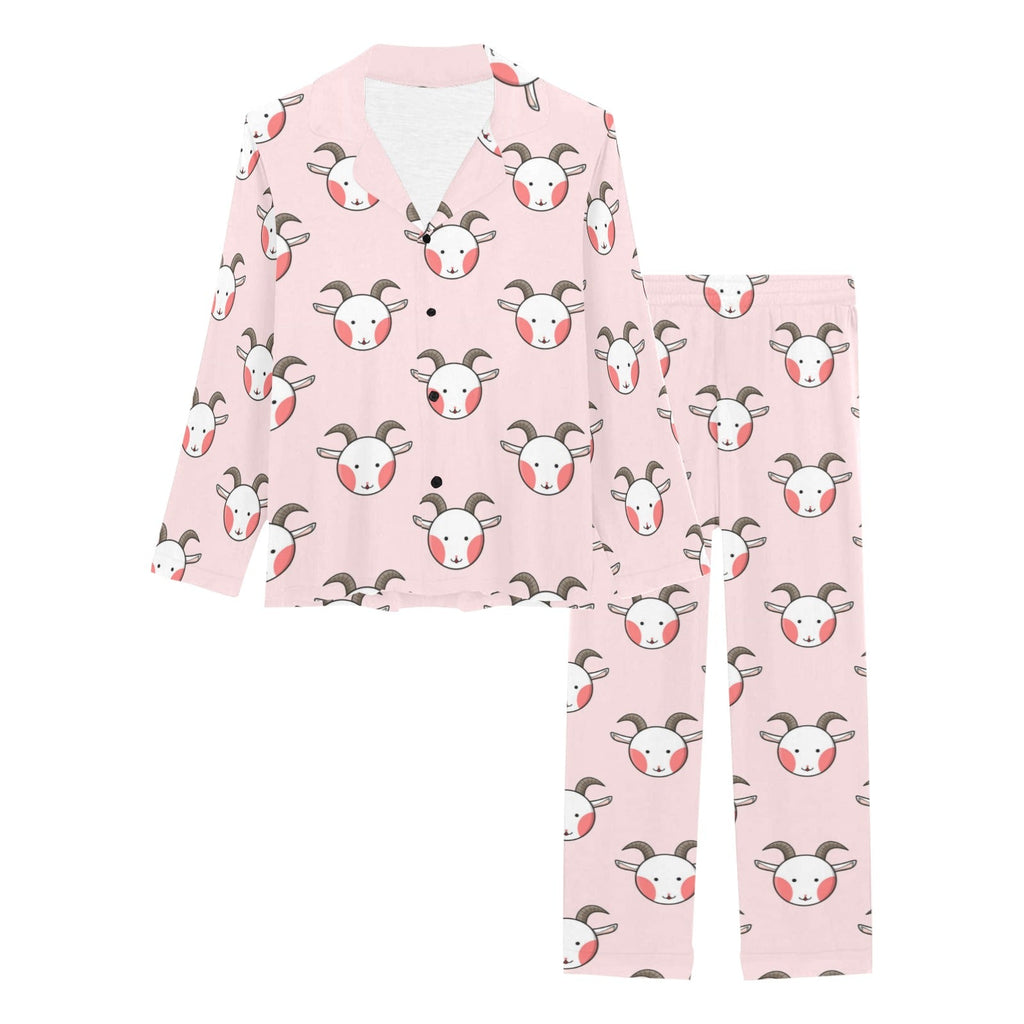 Cute goat pattern Women's Long Pajama Set
