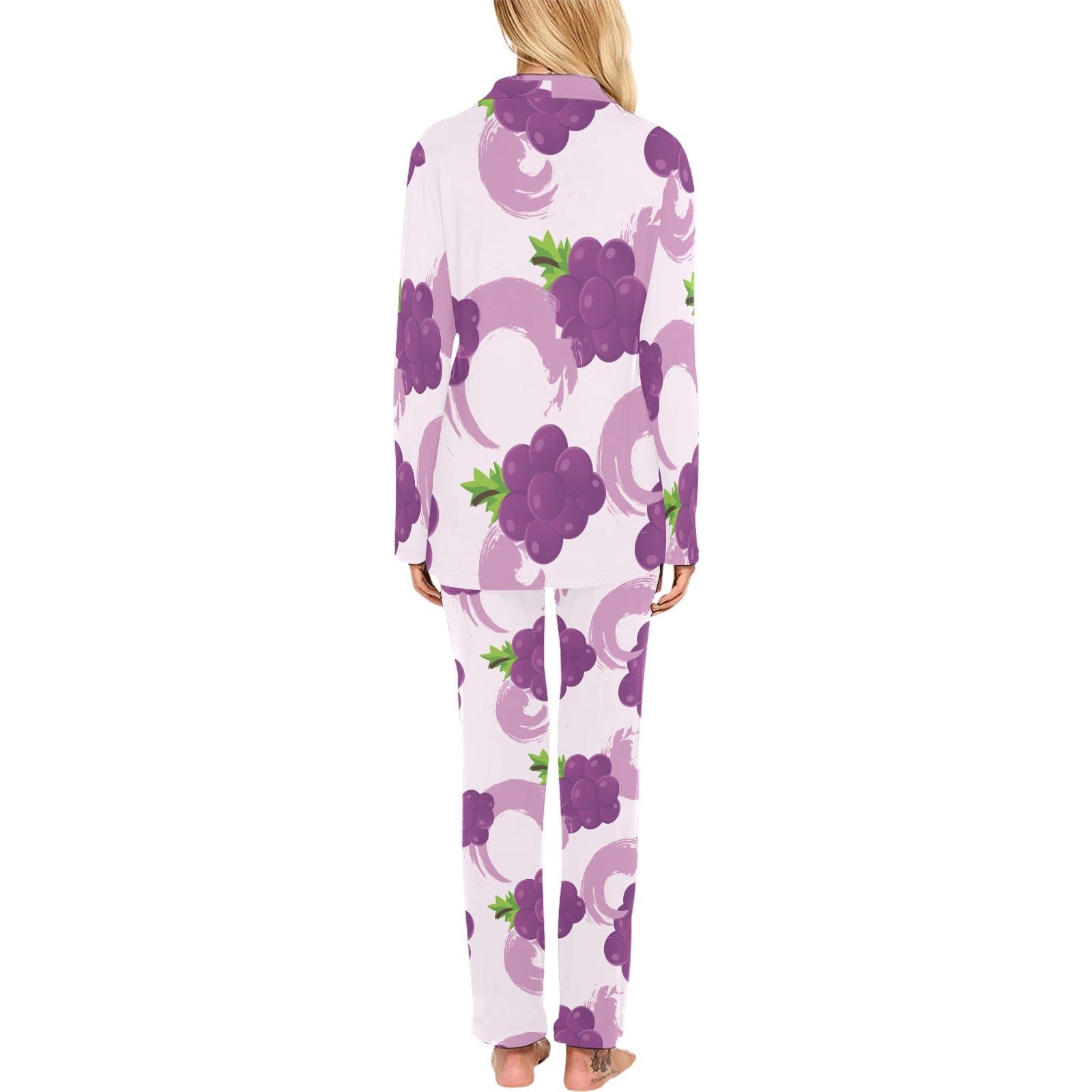 Cute Grape pattern Women's Long Pajama Set