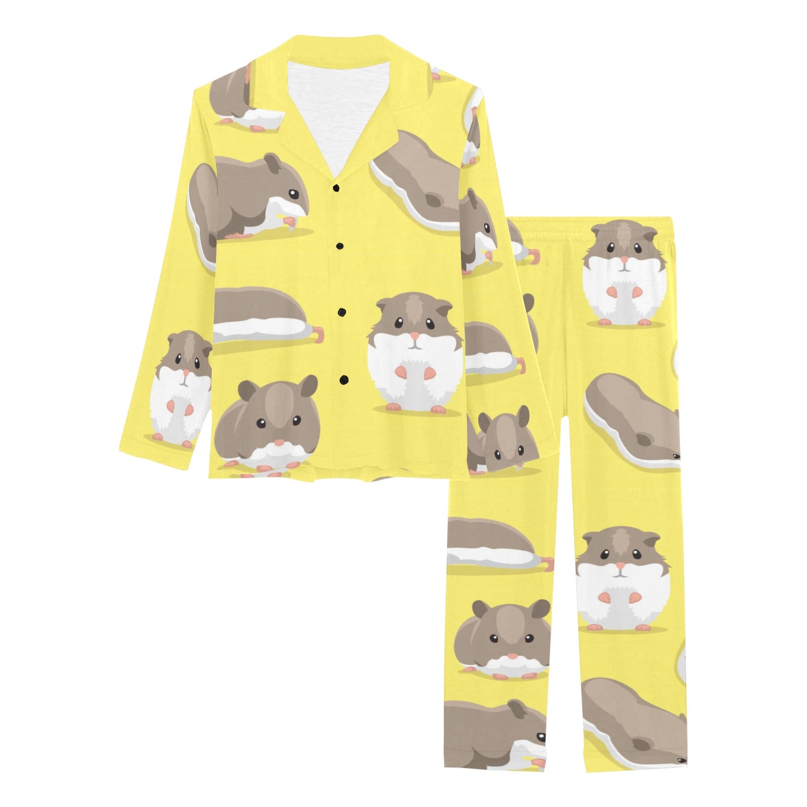 Cute Hamster pattern Women's Long Pajama Set